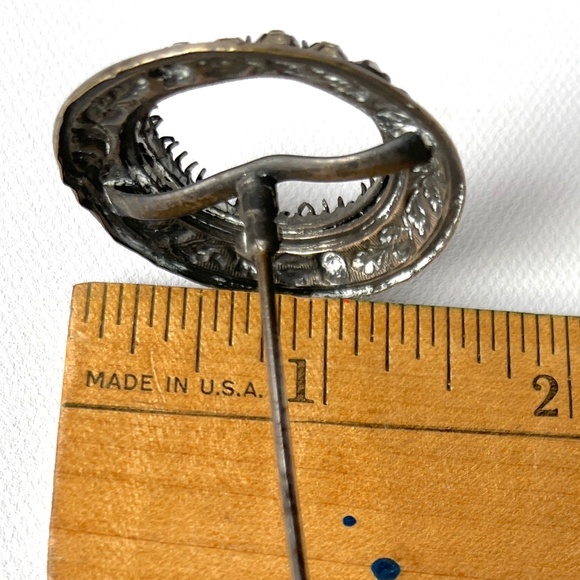 Victorian Antique Long Hat Pin w Prong Set Rhinestones main image 6